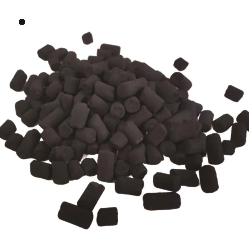 Coal-based columnar activated carbon product photo — 1.5 to 8 mm diameters for gas purification